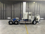 ICONIC REPLICAS 1/50 SCALE  SAR KENWORTH LOWLINE IN WHITE WITH BLUE CHASSIS ALLOY