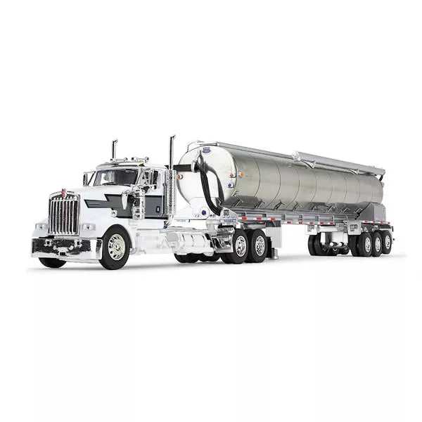 1/64 Dcp Kenworth W900L White/Black With Tri Axle Bulk Tanker Trailer ...