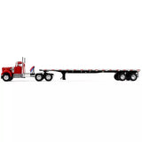 Dcp / First Gear 1/64  White Western Star 4900 Day Cab with 48’ Utility Flatbed Trailer Viper Red 60-2093