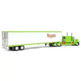 1/64 DCP / FIRST GEAR HALLAHAN TRANSPORT BIG RIGS PETERBILT 389 WITH BOX TRAILER 69-1329