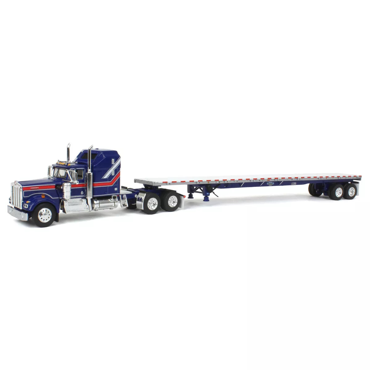 Dcp / First Gear Kenworth W900A Liberty With Bogie Axle Flat Top Trail ...
