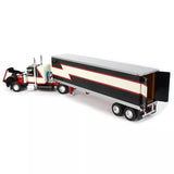 DCP / FIRST GEAR 1/64  PETERBILT 359 BLACK/CREAM/RED SINGLE DRIVE WITH VINTAGE TRAILER *****60-1683