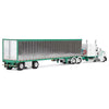 1/64 Dcp  Peterbilt 389 In WHITE/GREEN WITH Chrome SIDED Trailer 60-2192