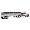 Dcp / First Gear 1/64  Kenworth W900A In Black/Red/GREY With Grain Trailer *****60-2137