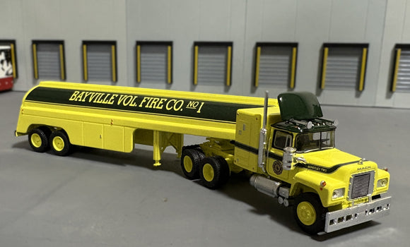 1/87 Scale Brekina Ho 1966 Mack Rs 700 Bayville Vol. Fire Co. Yellow And Bloack