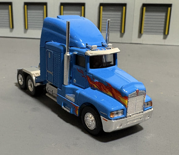 1/87 Scale Brekina Ho 1984 Kenworth T600 Blue With Flames