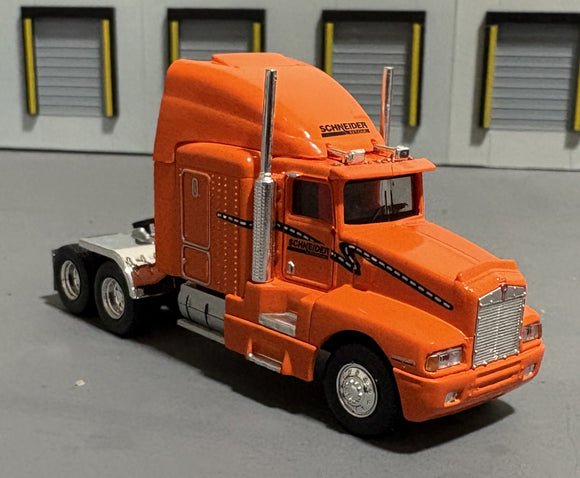 1/87 Scale Brekina Ho 1984 Kenworth T600 Schneider National Orange
