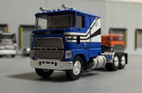1/87 Scale Brekina Ho Ford Clt 9000 In Blue/White With Stripes Bogie Drive