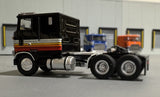 1/87 Scale Brekina Ho Ford Clt 9000 In Black With White/Red/Orange/Yellow With Stripes Bogie Drive