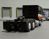 1/87 Scale Brekina Ho Ford Clt 9000 In Black With White/Red/Orange/Yellow With Stripes Bogie Drive