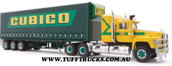 Pre Order Deposit 1/64 Highway Replicas Mack CUBICO With Tri Axle curtainsider Trailer