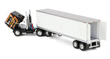 Dcp / First Gear Peterbilt 352 COE 86" Sleeper in Black and White and 40' Vintage Trailer with Reefer  60-2156
