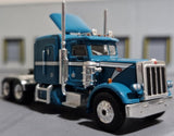 1/87 Scale Brekina Ho Peterbilt With Sleeper In Aqua And White