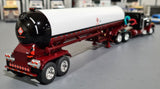 1/64 DCP / FIRST GEAR PETERBILT 359 MAROON AND WHITE WITH LPG TANKER TRAILER