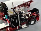 1/64 DCP / FIRST GEAR PETERBILT 359 MAROON AND WHITE WITH LPG TANKER TRAILER