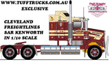 PRE ORDER TUFFTRUCKS 1/50 SCALE CLEVELANDS FREIGTLINES KENWORTH SAR AERODYNE EXCLUSIVE
