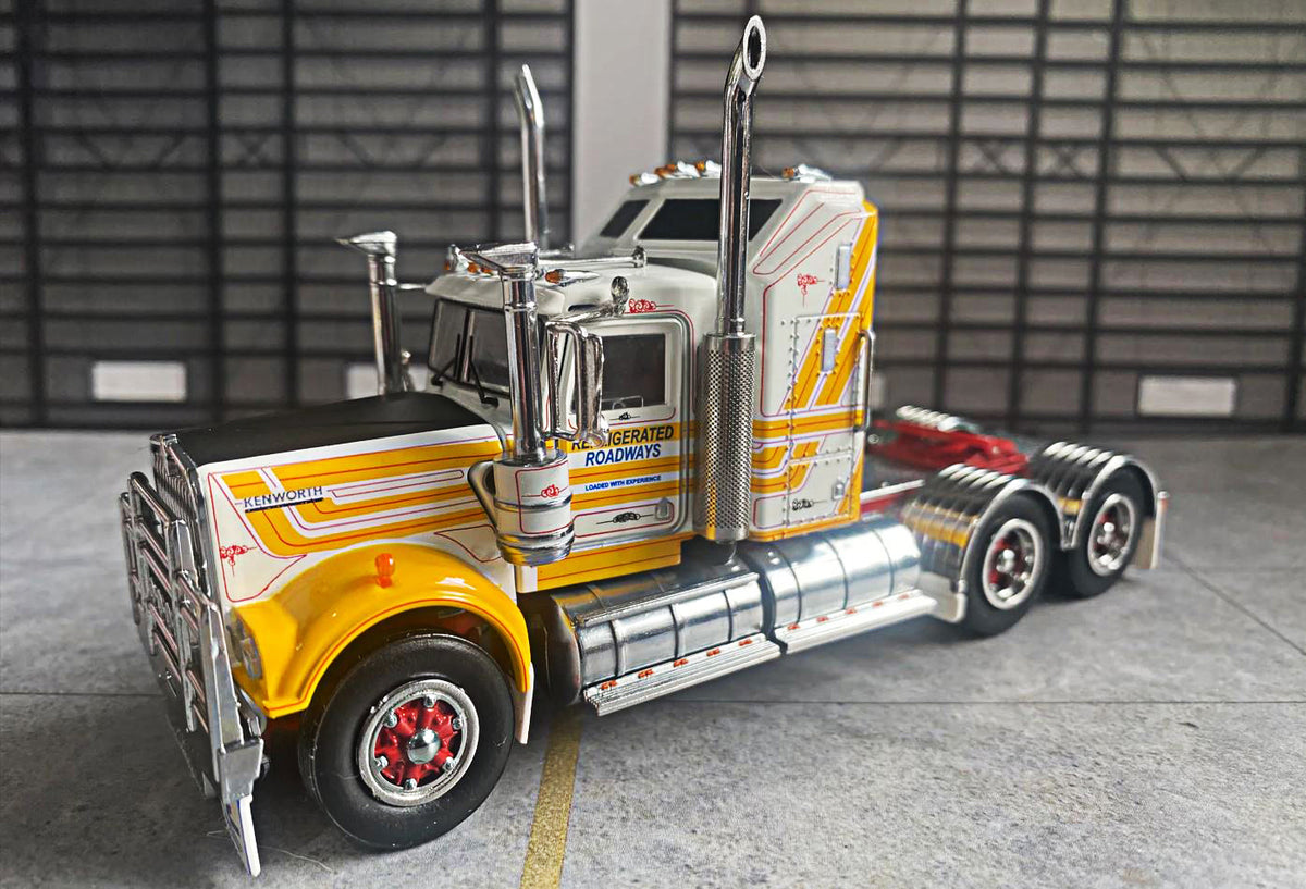 ICONIC REPLICAS 1/50 SCALE REFRIGERATED ROADWAYS TRANSPORT KENWORTH W9 ...