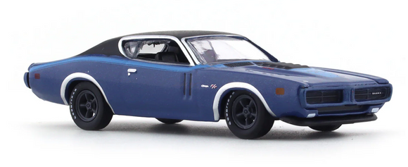 1/64 M2 DODGE CHARGER R/T 440 PACK BLUE/BLACK NEW ON CARD