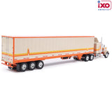 1/64 Scale Ixo Peterbilt 359 ORANGE/CREAM WITH TRI AXLE MATCHING TRAILER