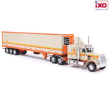 1/64 Scale Ixo Peterbilt 359 ORANGE/CREAM WITH TRI AXLE MATCHING TRAILER