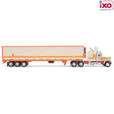 1/64 Scale Ixo Peterbilt 359 ORANGE/CREAM WITH TRI AXLE MATCHING TRAILER