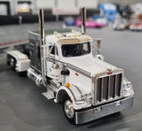 1/64 DCP / FIRST GEAR PETERBILT 359 WHITE AND CHROME WITH 43FT GRAIN TRAILER 60-1908