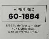 1/64 DCP / FIRST GEAR WESTERN STAR RED TANDOM TIPPER AND BEAVERTAIL TRAILER