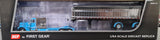 1/64 DCP / FIRST GEAR PETERBILT 379 CYAN AND CHROME WITH DUMP/TIPPER TRAILER 60-1893