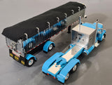 1/64 DCP / FIRST GEAR PETERBILT 379 CYAN AND CHROME WITH DUMP/TIPPER TRAILER 60-1893