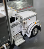 1/64 DCP / FIRST GEAR PETERBILT 359 WHITE AND CHROME WITH 43FT GRAIN TRAILER 60-1908