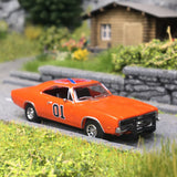 1/87 Scale Brekina DUKES OF HAZARD 1969 DODGE CHARGER WITH FLAG ON ROOF