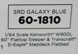 DCP/FIRST GEAR 1/64 SCALE KENWORTH W900L SRD GALAXY BLUE WITH DROP DECK TRAILER  68-1810