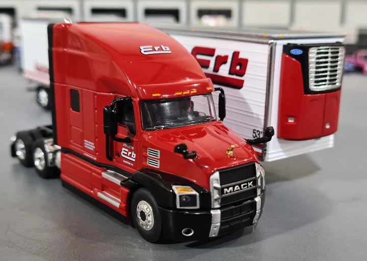 1/64 DCP MACK ANTHEM ERB TRANSPORT WITH AERO REFRIGERATED TRAILER 60-1 ...