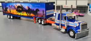 1/64 SCALE DCP / FIRST GEAR  PETERBILT 389 AND MOVING VAN TRAILER WITH MURAL 60-1841