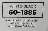 1/64 DCP / FIRST GEAR WESTERN STAR BLACK/WHITE TANDOM TIPPER AND BEAVERTAIL TRAILER