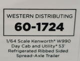 1/64 DCP / FIRST GEAR WESTERN KENWORTH W990 WITH REFRIGERATED TRAILER 60-1724