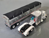 1/64 DCP / FIRST GEAR PETERBILT 359 WHITE AND CHROME WITH 43FT GRAIN TRAILER 60-1908