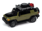 1/64 JOHNNY LIGHTNING OFF ROAD 2007 TOYOTA FJ CRUISER GREEN/BLACK NEW ON CARD