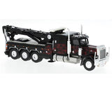 1/87 SCALE PETERBILT BLACK WITH FLAMES TRI AXLE HEAVY WRECKER TOW TRUCK