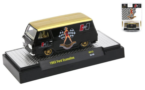 1/64 M2 HURST 1963 FORD ECONOLINE BLACK NEW ON CARD
