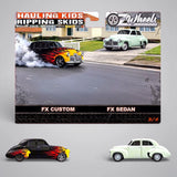 1/64 Oz Wheels 1/64 HOLDEN FX SEDANS HAULING KIDS AND RIPPING SKIDS TWIN SET New On Card