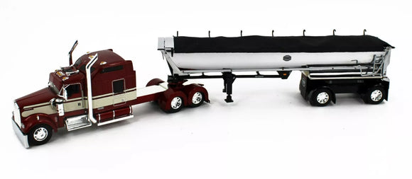1/64 DCP / FIRST GEAR  KENWORTH W900 RED/CHROME WITH TIPPER TRAILER 60-1872