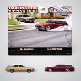 1/64 Oz Wheels 1/64 HOLDEN HJ WAGONS HAULING KIDS AND RIPPING SKIDS TWIN SET New On Card