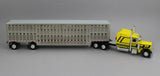 1/64 Dcp / First Gear exclusive Peterbilt 379 YELLOW WITH BLACK STRIPES With Livestock Trailer 60-2104