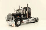 1/50 Scale Kenworth W900 Alloy Wheels AERODYNE Sleeper Black With BLACK Chassis Made By Iconic Replicas