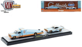 1/64 M2 GULF DODGE RAMP Truck And DODGE CHALLENGER Car New In Display Box