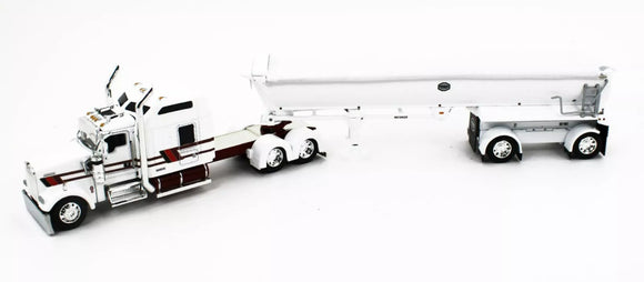 1/64 DCP / FIRST GEAR  KENWORTH W900 WHITE/WHITE WITH TIPPER TRAILER 60-1874
