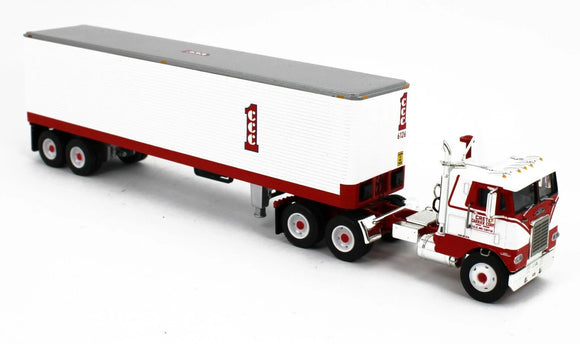 DCP 1/64 SCALE WHITE FREIGHTLINER CRETE CARRIER CORP WITH 40FT VINTAGE TRAILER 60-1628