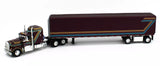 1/64 DCP / FIRST GEAR KENWORTH W900A AERODYNE PLUM WITH CURTAINSIDER TRAILER 60-1618