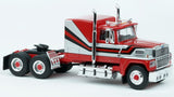 1/87 SCALE BREKINA HO FORD LTL 9000 IN RED/SILVER/BLACK BOGIE DRIVE